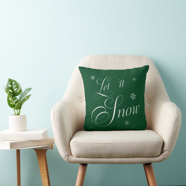 'Let it Snow' Christmas Throw Pillow (Chair)