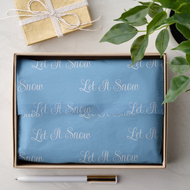 Let It Snow Christmas Tissue Paper | Light Blue  (Gift)