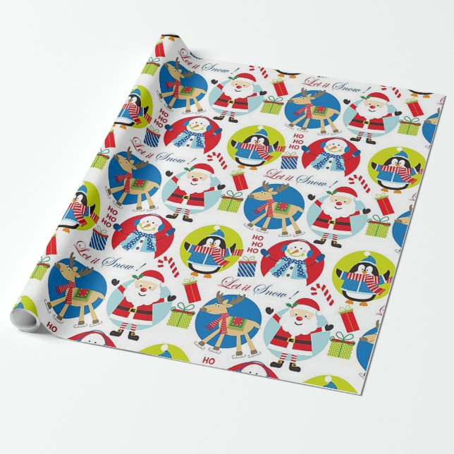 Let It Snow Christmas Wrapping Paper (Unrolled)