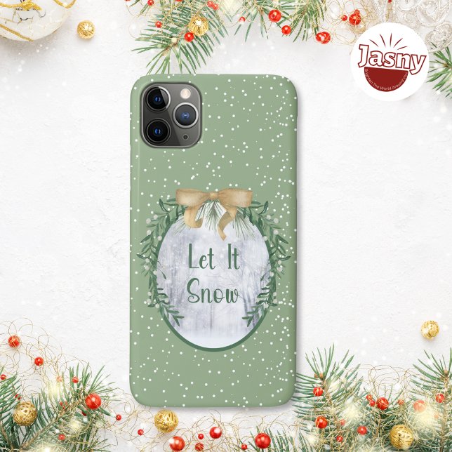 Let It Snow Christmas Wreath Case-Mate iPhone Case (Creator Uploaded)