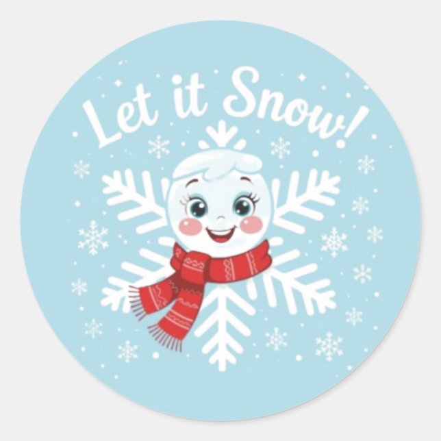 Let it Snow! Classic Round Sticker (Front)