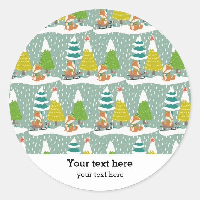 Let it snow classic round sticker (Front)