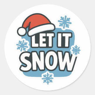 Let it snow classic round sticker