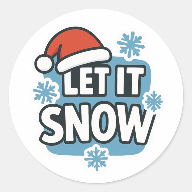 Let it snow classic round sticker (Front)