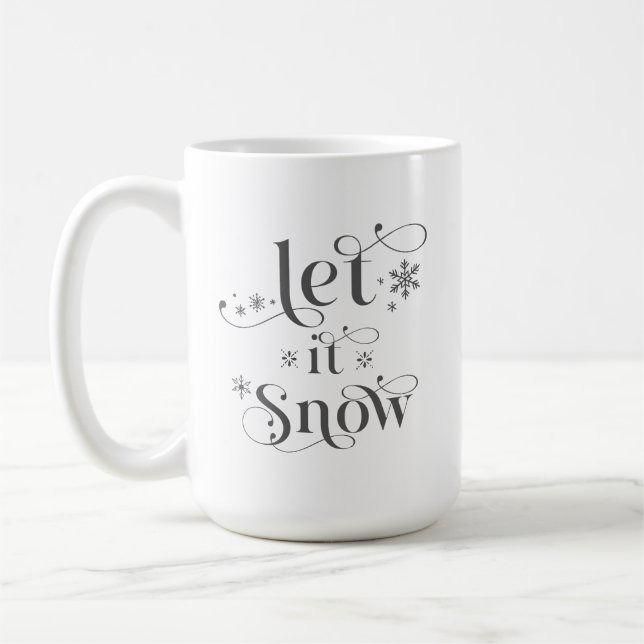 Let it Snow Coffee Retro Typography Mug (Left)