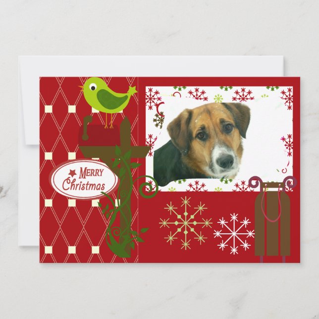 Let It Snow Customised Holiday Photo Card (Front)