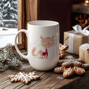Let It Snow - Cute Cat in Winter Sweater Coffee Mug