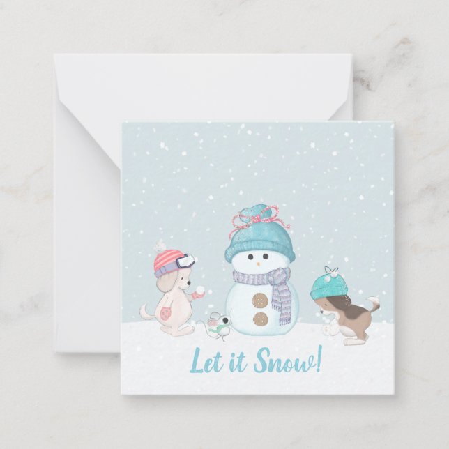 Let it Snow Cute Dogs Card (Front)