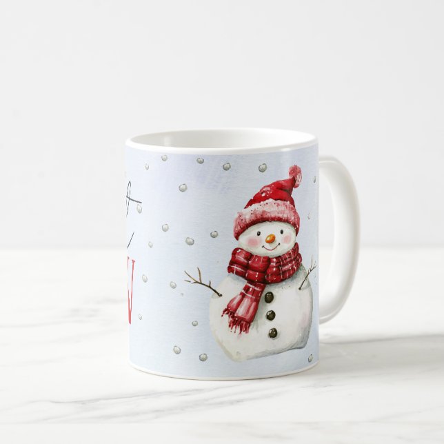 Let it snow cute snowman Christmas holiday Coffee Mug (Front Right)