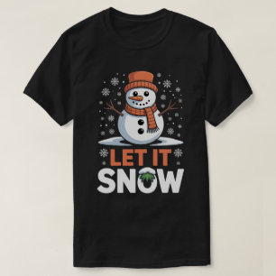 Let It Snow Cute Snowman Tee