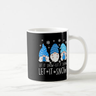 Let It Snow Cute Three Blue Gnome Matching Family Coffee Mug