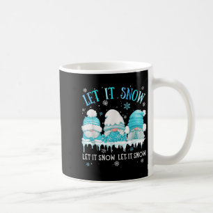 Let It Snow Cute Three Blue Gnome Xmas Party Gnome Coffee Mug