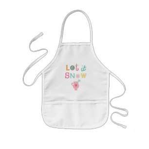 Let It Snow Cute Typography Kids Apron