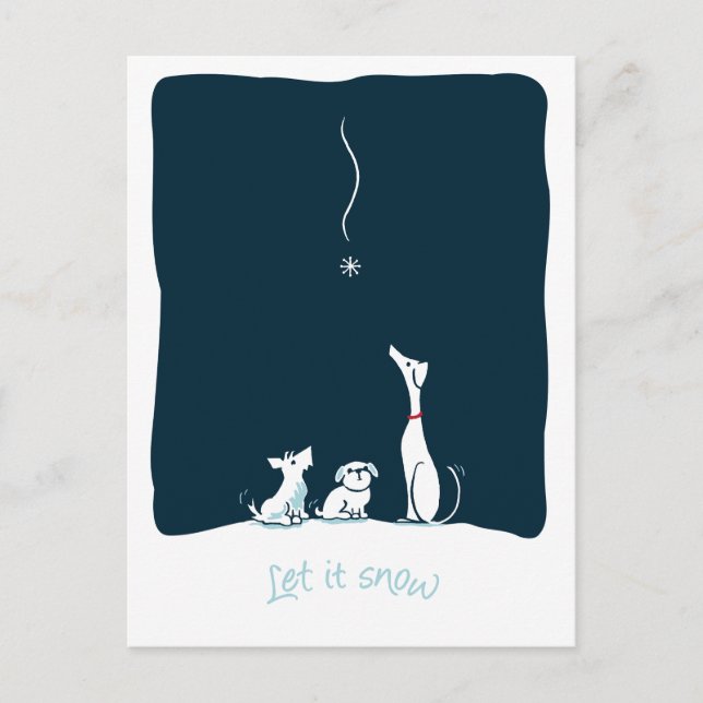 Let it Snow Dogs - Midnight Blue Postcard (Front)
