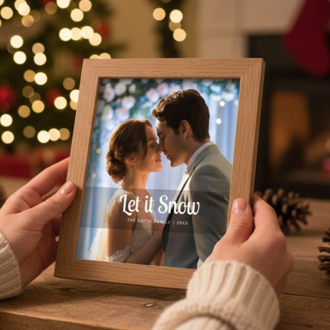 Let It Snow Elegant Couple Christmas Card (Creator Uploaded)