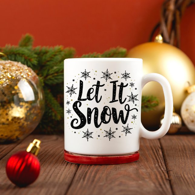 Let It Snow Elegant Script Christmas Coffee Mug (Creator Uploaded)