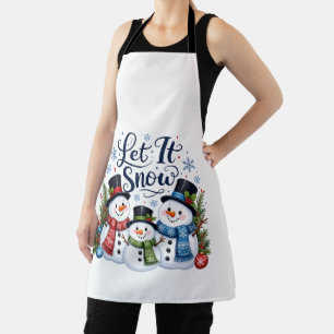 Let It Snow Family Snowmen Apron