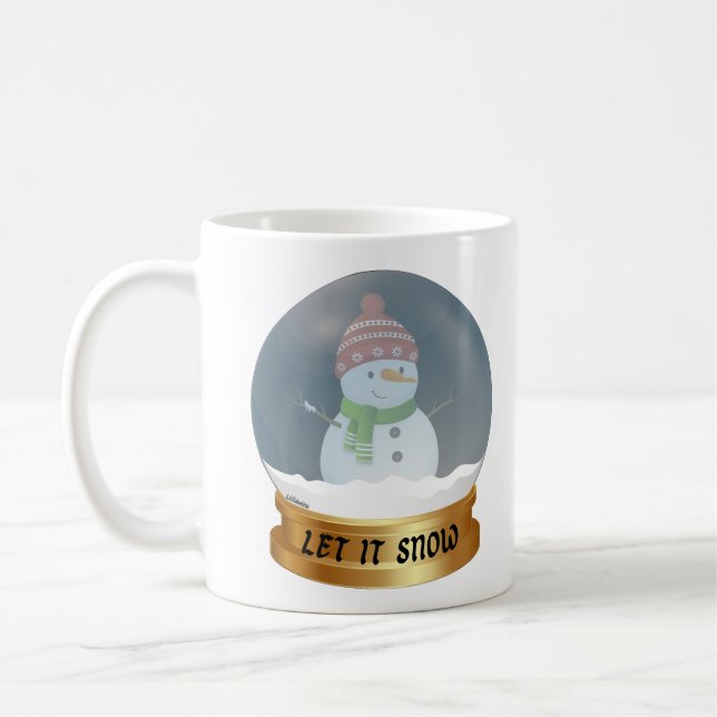 LET IT SNOW funny snowman in globe                 Coffee Mug (Left)