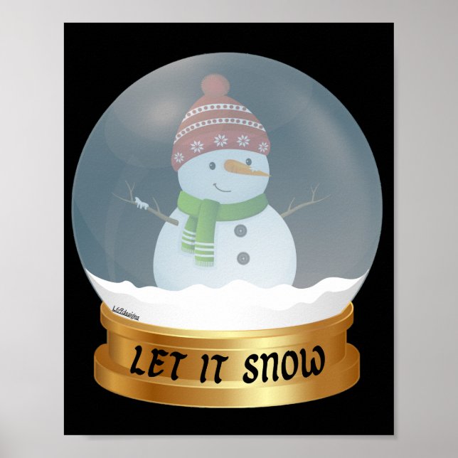 LET IT SNOW funny snowman in globe                 Poster (Front)