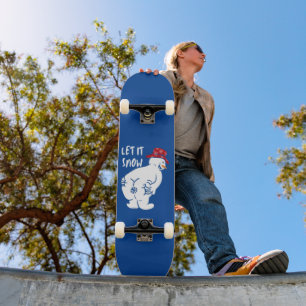 LET IT SNOW funny snowman                          Skateboard