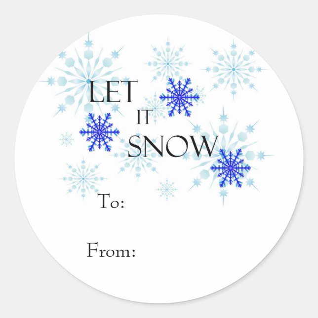 "Let it Snow" Gift Tag Sticker  Labels (Front)