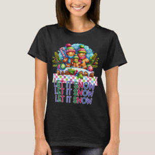 Let It Snow Gingerbread Family Christmas T Shirt