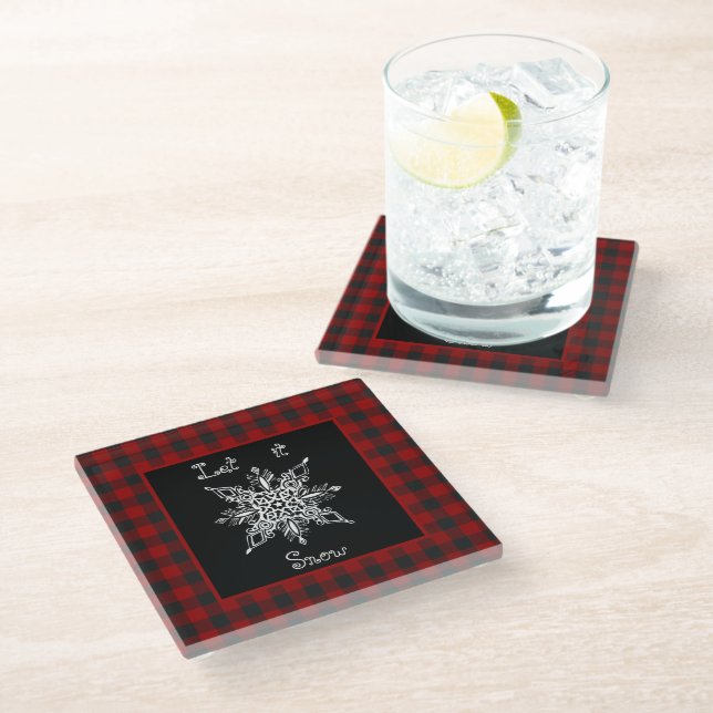 Let it snow  glass coaster (Angled)