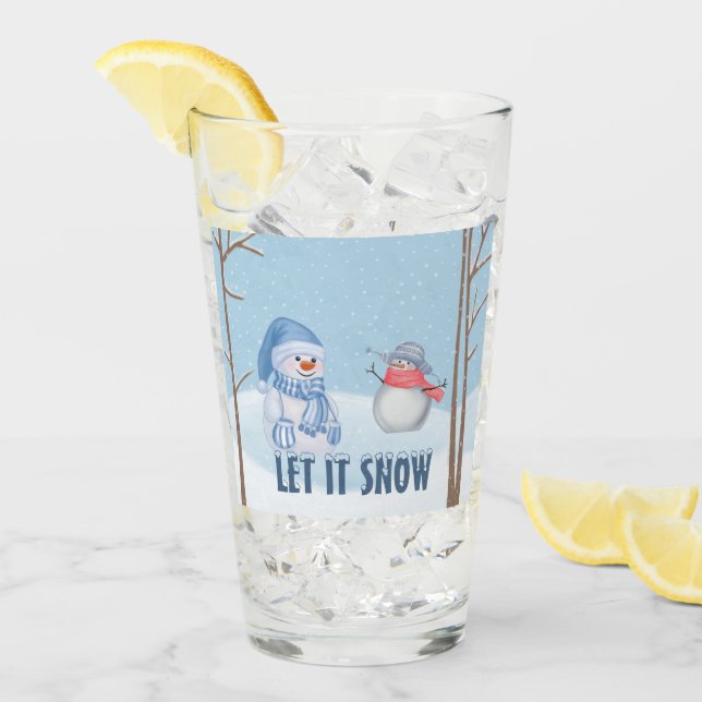 Let It Snow Glass Tumbler (Front Ice)