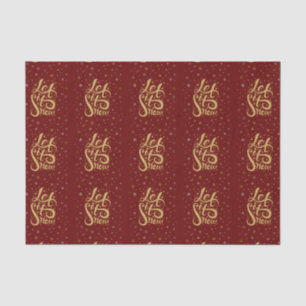 Let It Snow Gold Typography Or Burgundy Red Tissue Paper