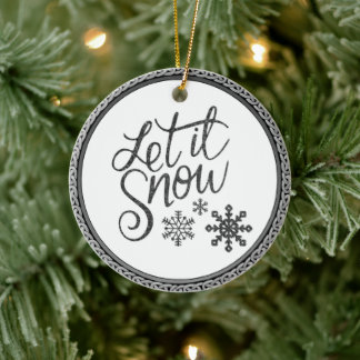 Let it Snow Grey and White Ornament