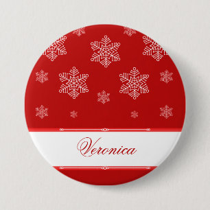 Let it Snow Holiday Button, Red 7.5 Cm Round Badge