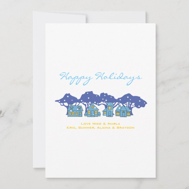 LET IT SNOW Holiday Family Greeting Card (Front)