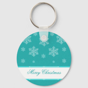 Let it Snow Holiday Keychain, Turquoise Key Ring