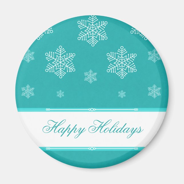 Let it Snow Holiday Magnet, Turquoise Magnet (Front)
