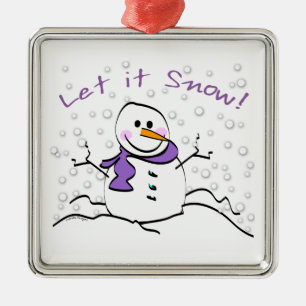 Let It Snow Holiday Metal Ornament