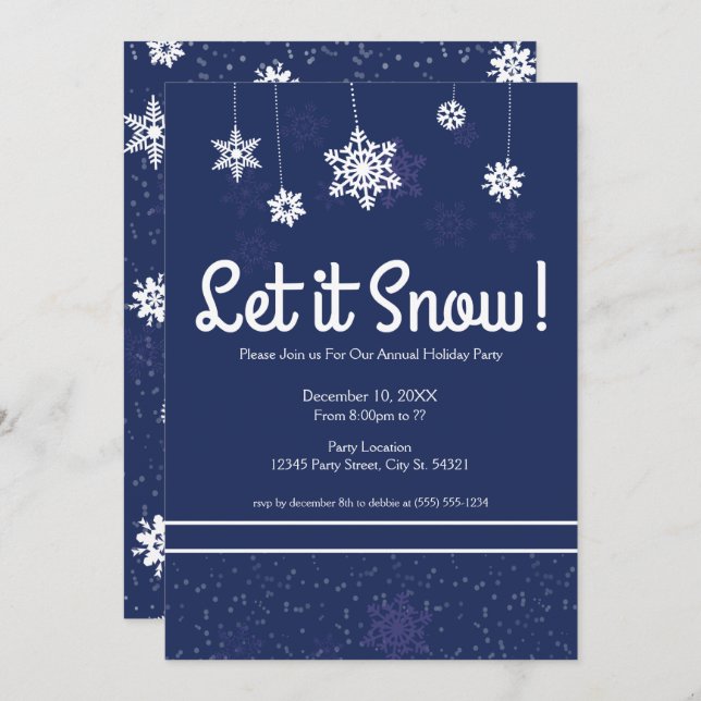 Let it Snow! Holiday Party Invitations (Front/Back)
