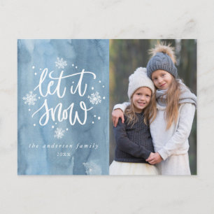Let It Snow Holiday Photo Postcard