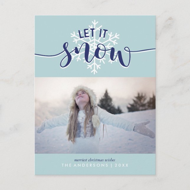 Let It Snow! Holiday Photo Postcard (Front)