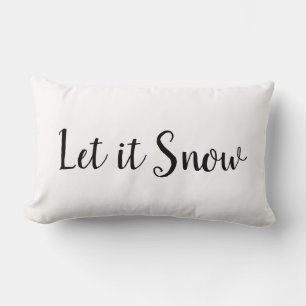 Let it Snow Holiday Quote Lumbar Cushion
