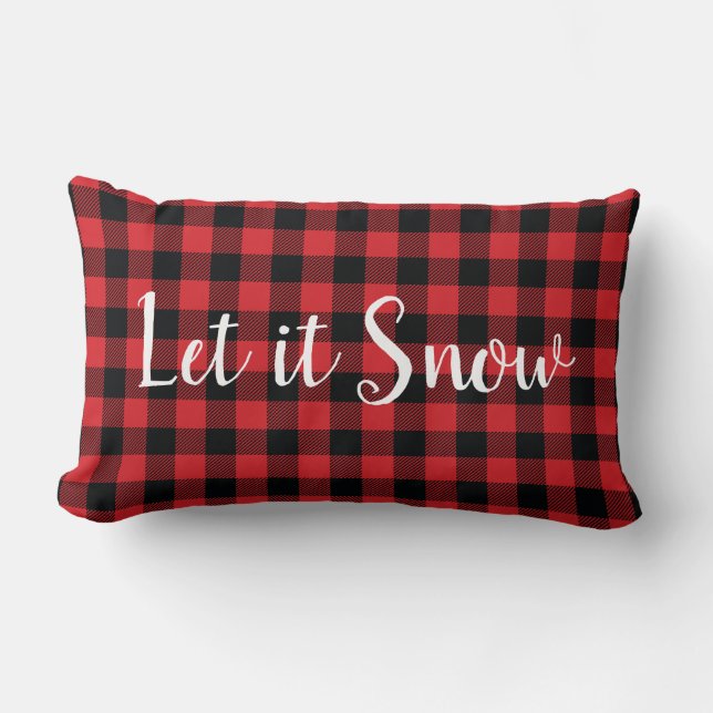 Let it Snow Holiday Quote Lumbar Cushion (Front)