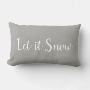 Let it Snow Holiday Quote Lumbar Cushion
