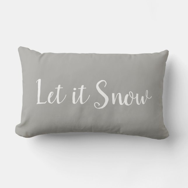 Let it Snow Holiday Quote Lumbar Cushion (Front)