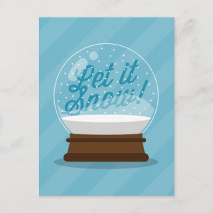 LET IT SNOW   Holiday Snowglobe Postcard