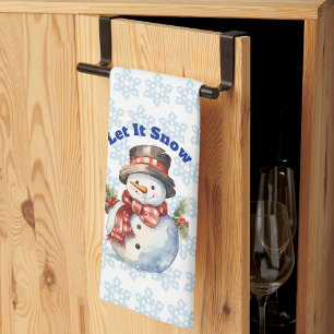 Let It Snow - Holiday Snowman Kitchen Towel