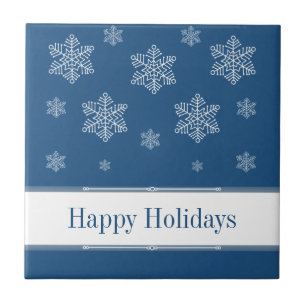 Let it Snow Holiday Tile, Blue Tile