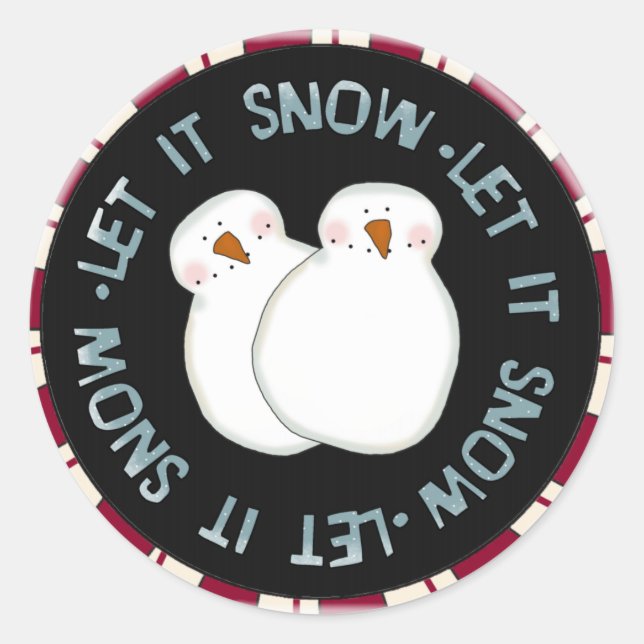 Let it Snow Holiday Tshirts and Gifts Classic Round Sticker (Front)