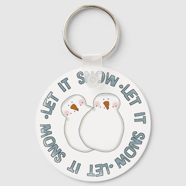 Let it Snow Holiday Tshirts and Gifts Key Ring (Front)