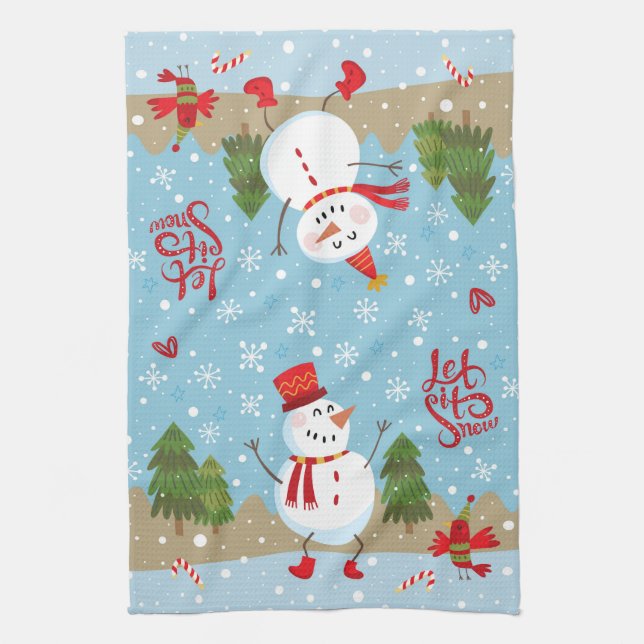 Let It Snow Kitchen Towel (Vertical)