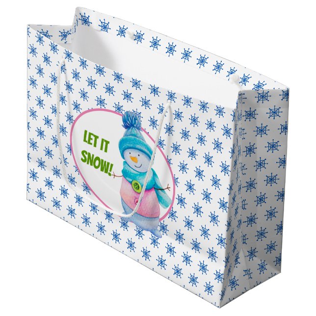 Let It Snow Large Gift Bag (Front Angled)