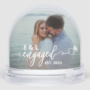 Let It Snow Let It Glow Engagement Picture Winter Snowglobe